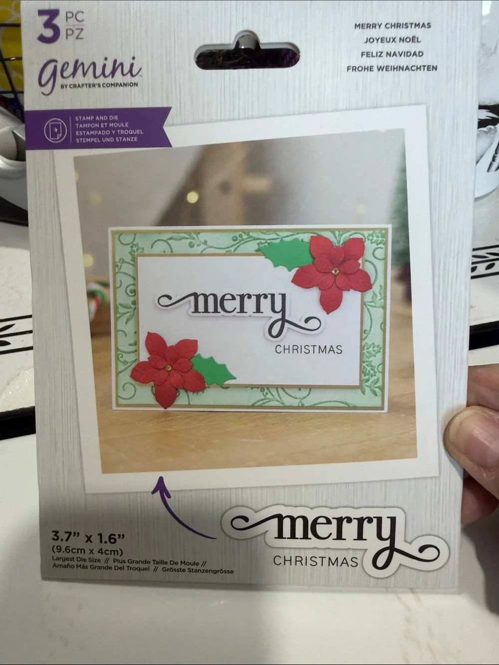 Crafters Companion Lot of 5 Holiday Fancy Sentiment Stamp & Dies